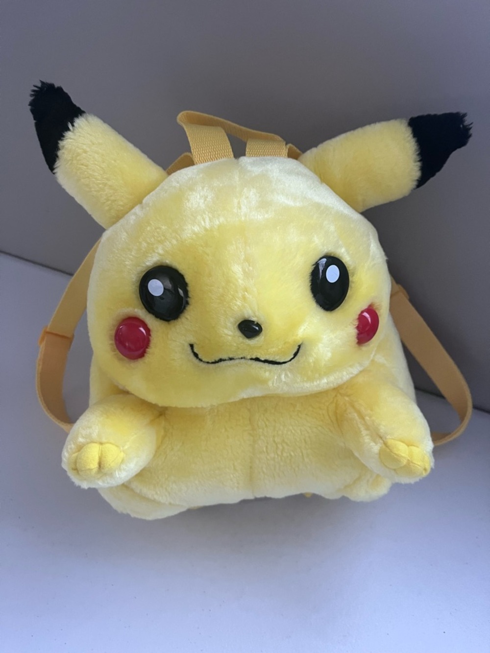 Vintage 90s Rare Pokémon Fat Pikachu Plush Pocket Monsters Backpack